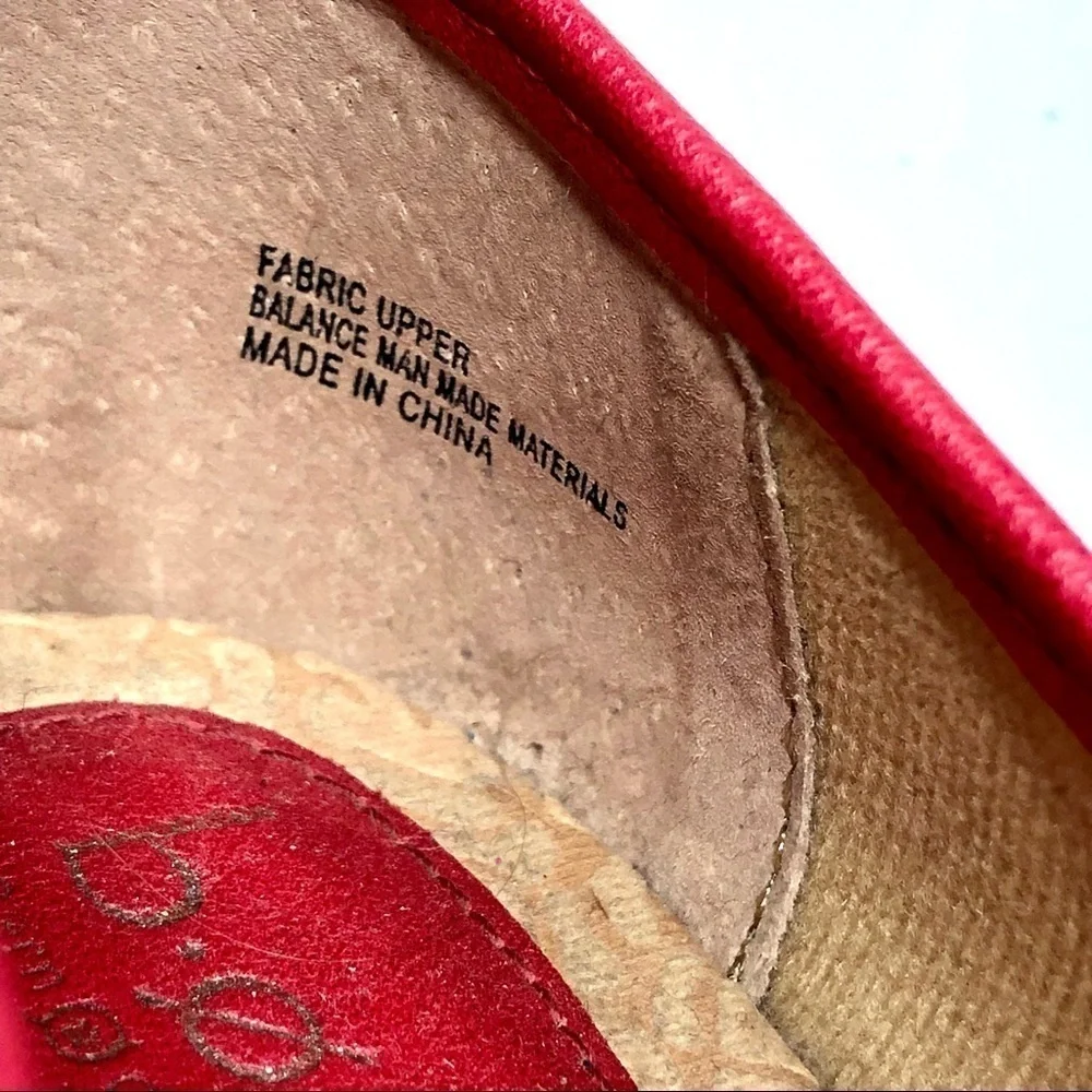 boc red geometric fabric espadrilles loafers 8